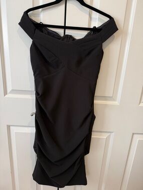Classic Black Off-Shoulder Cocktail Dress